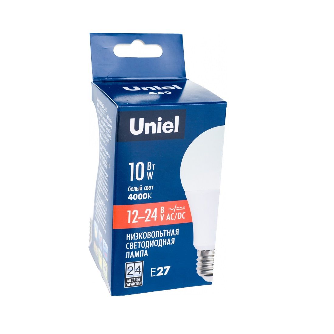 Лампа светодиодная Led A60 10Вт NW E27 FR 12-24V PLO55WH