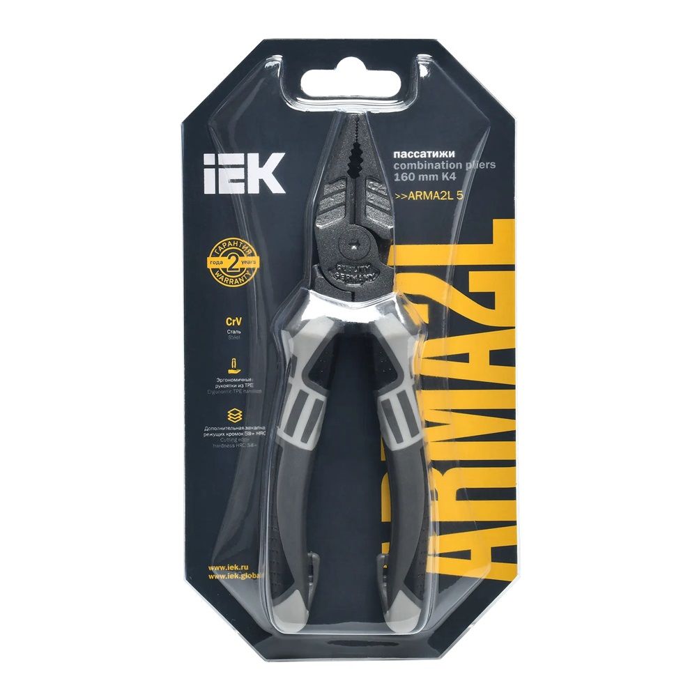Пассатижи 160 мм K4 ARMA2L 5 IEK A2L5-PL10-K4-160