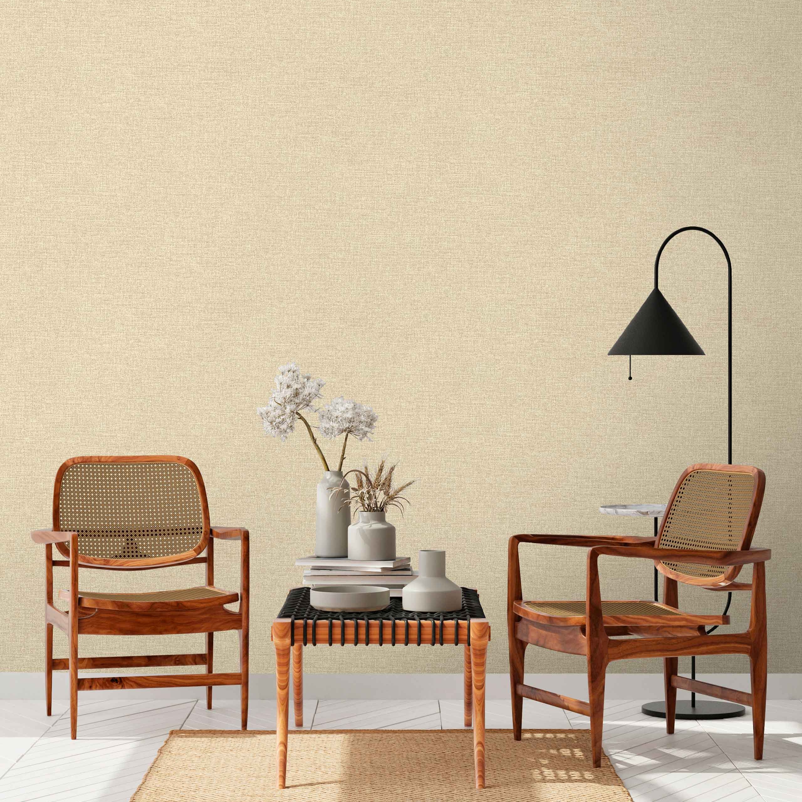 Обои Euro Decor Лен 7337-08 бежевые рогожка 1,06х10,05 м