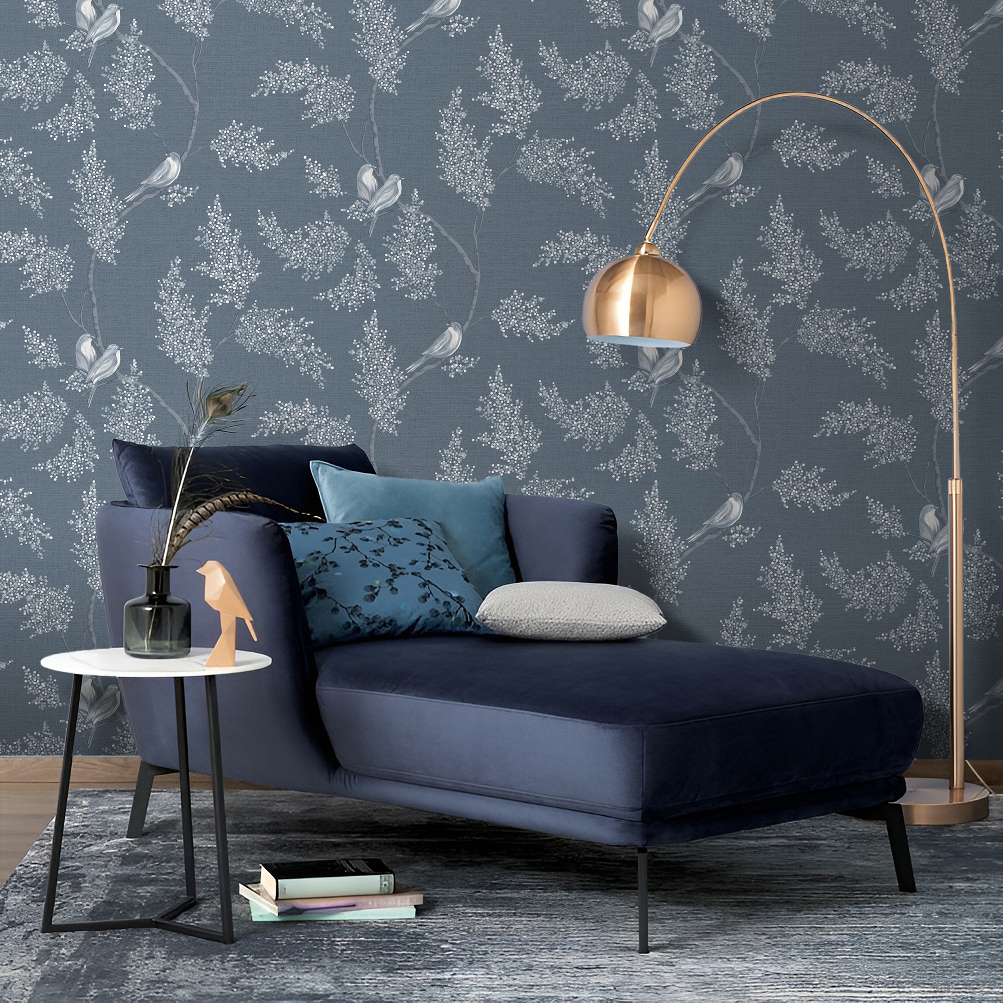 Обои Erismann Visavi 61052-06 синие птицы 1,06х10 м