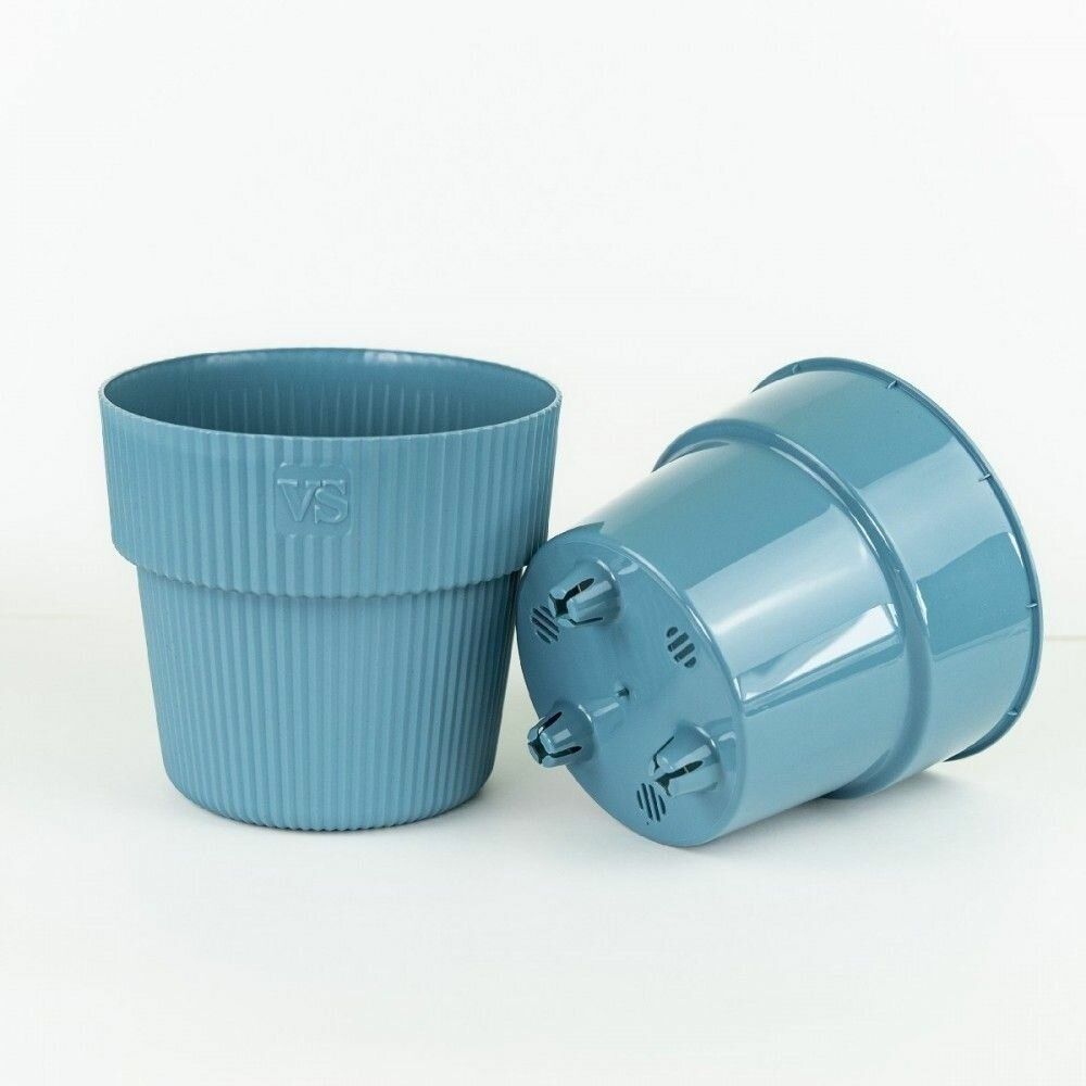 Горшок цветочный VipSet Алемар бирюза 8,2 л с дренажной системой