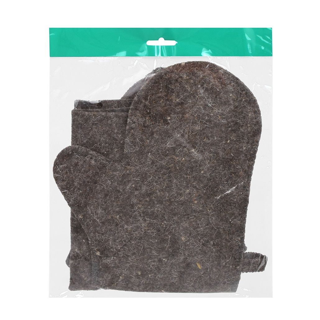 Набор из 3-х предметов Шапка коврик рукавица серый Hot Pot войлок