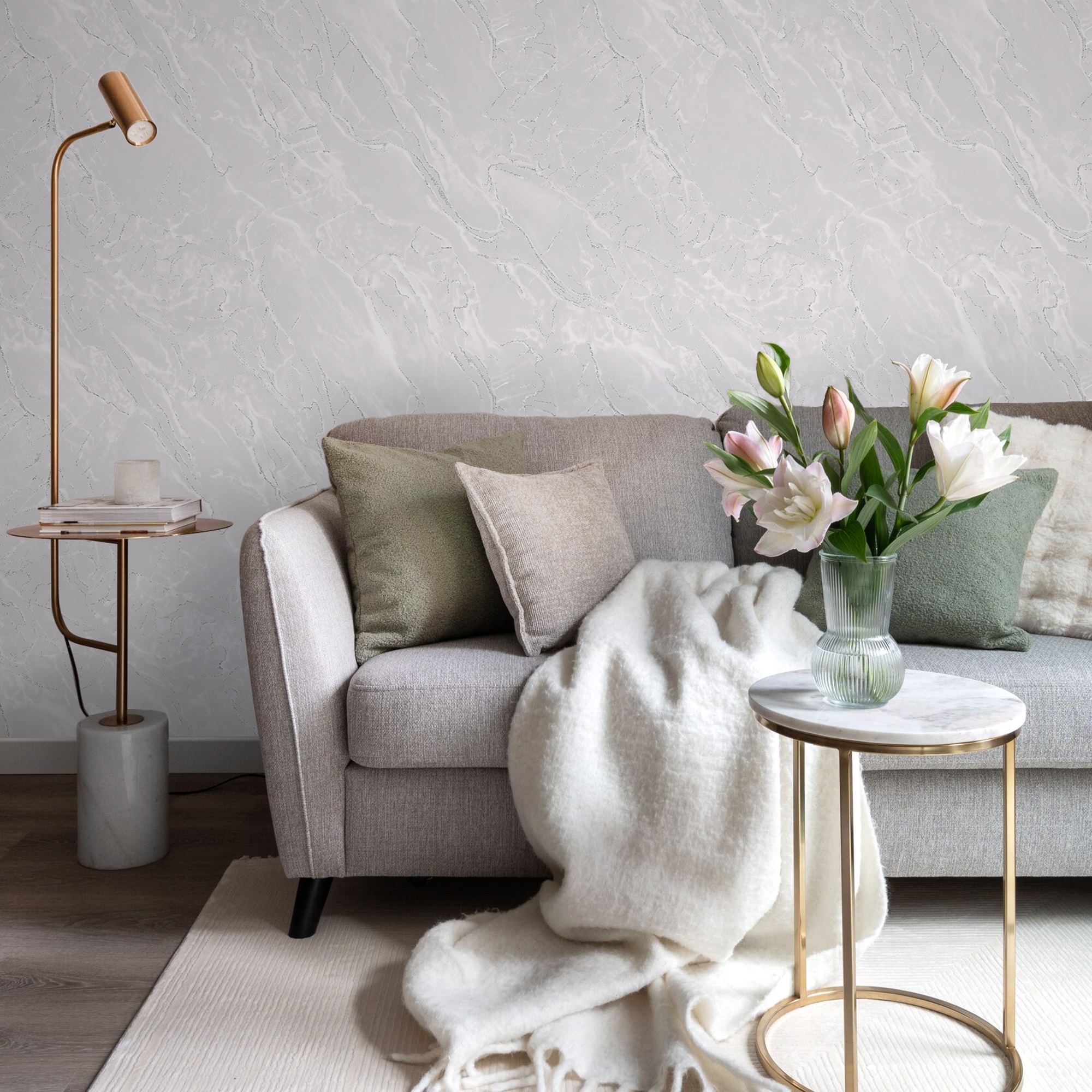 Обои Erismann Ладога 61069-05 пудровые мрамор 1,06х10 м