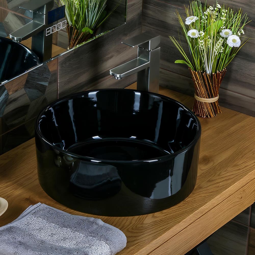 Раковина накладная Melana MLN-7078AB 410х410х150 мм черная