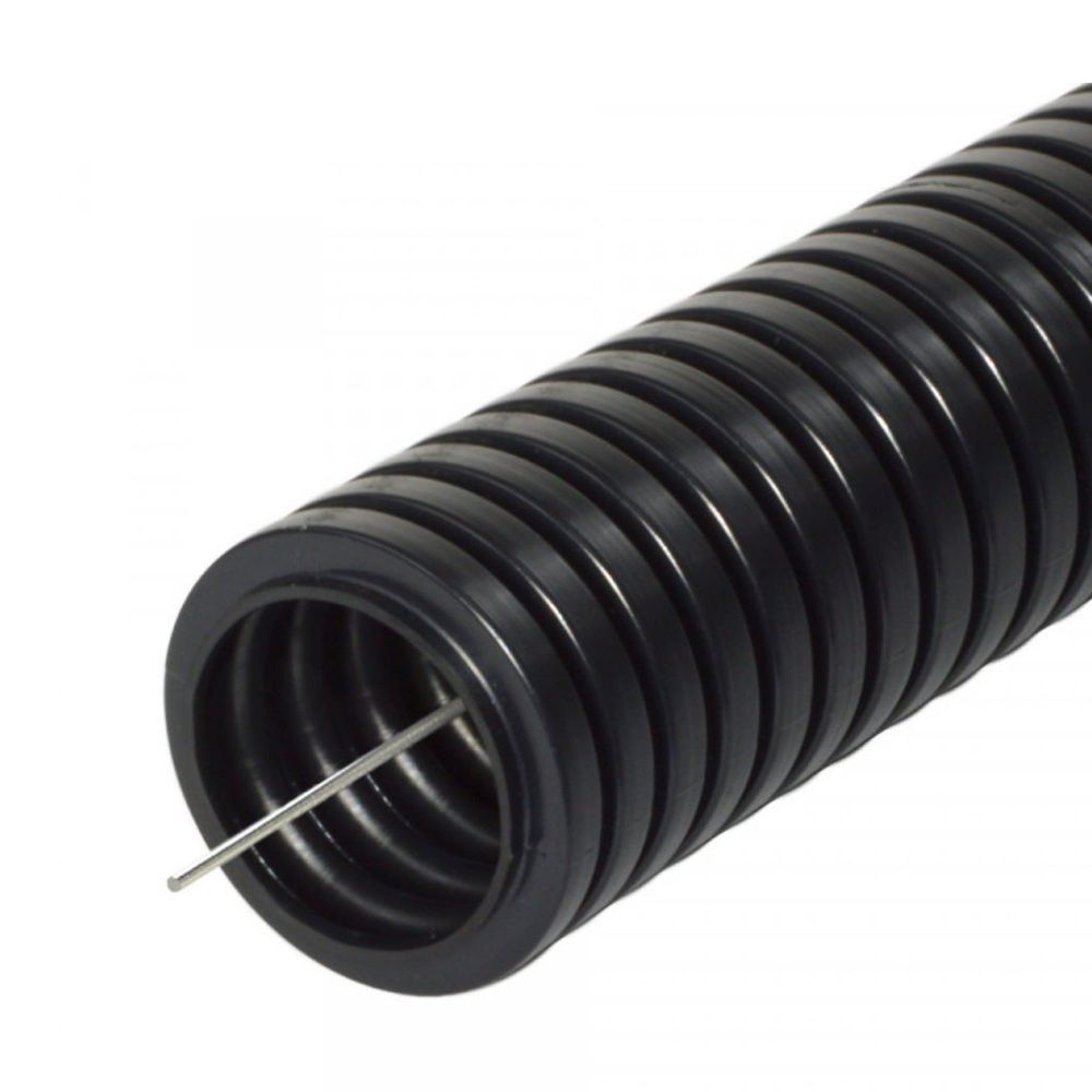 Труба гофриров. ПНД d20 с зондом ЧЕРНАЯ (100 м) VKL electric