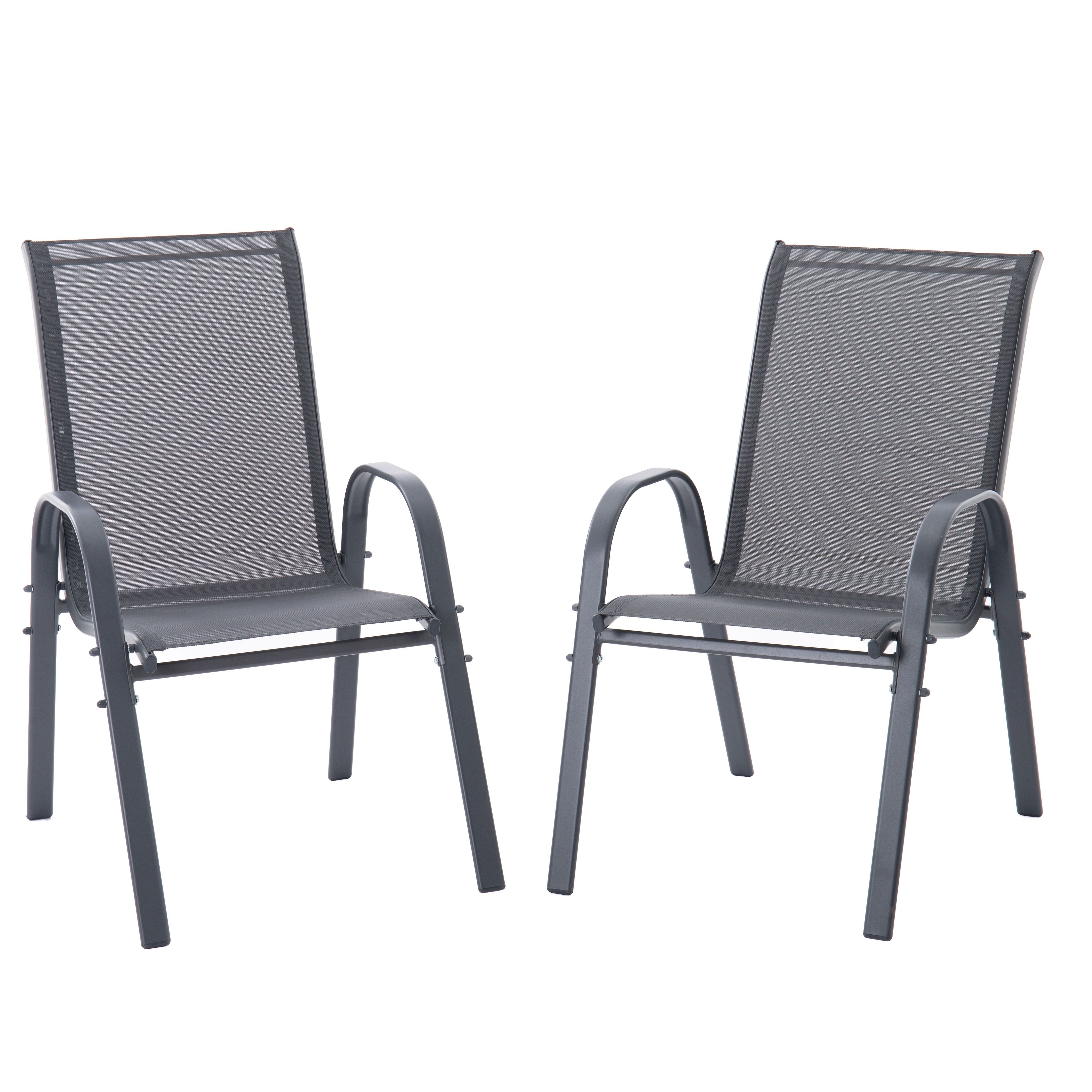 Набор кресел садовых Nolita 68х90х54 см до 120 кг 2 шт серый CHSA1064-2