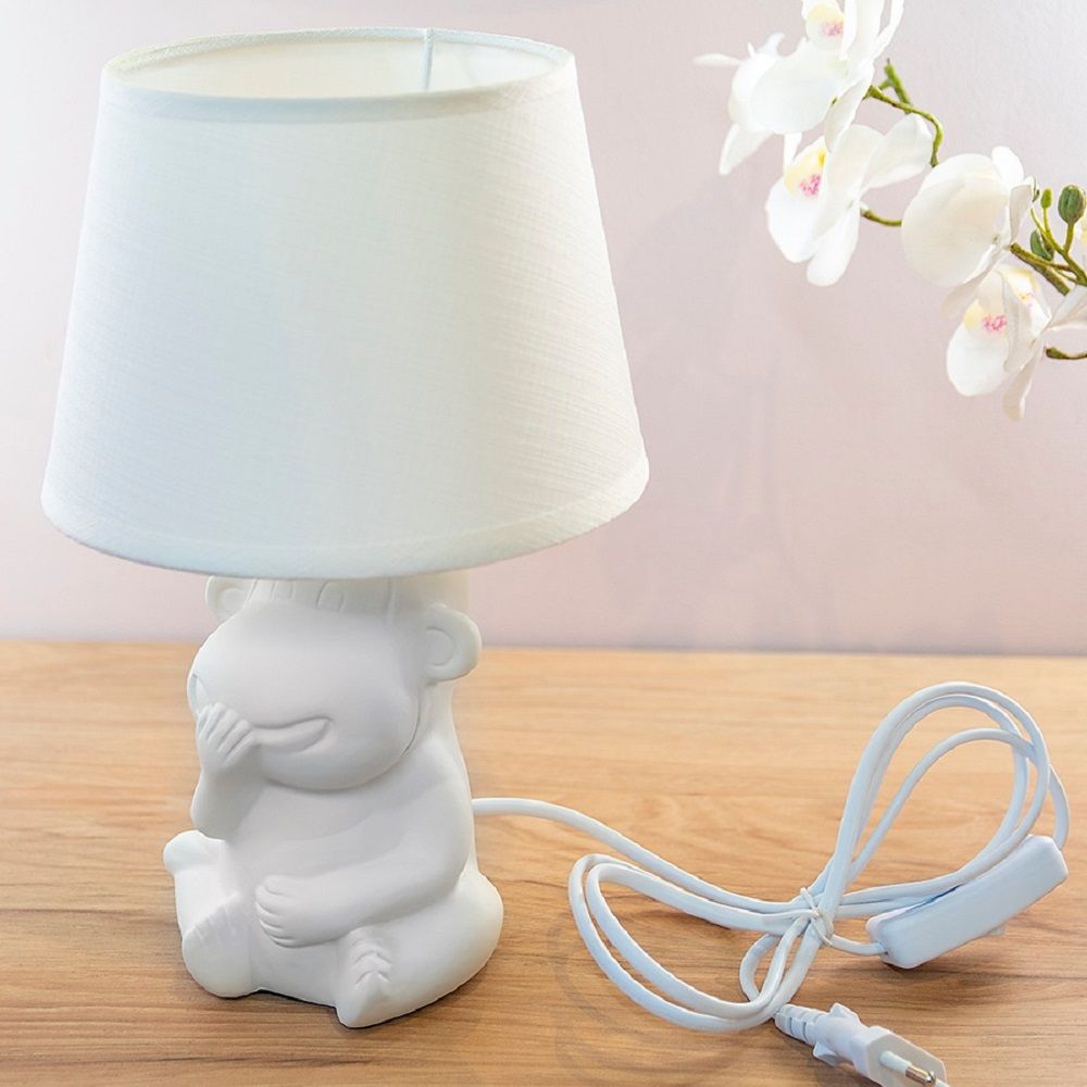 Лампа настольная Лючия 236 Манки Хил белая 40Вт E14 175х280 мм