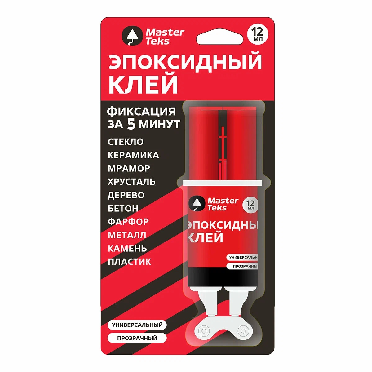 Клей эпосидный двухкомпонентный MasterTeks прозрачный 12 мл