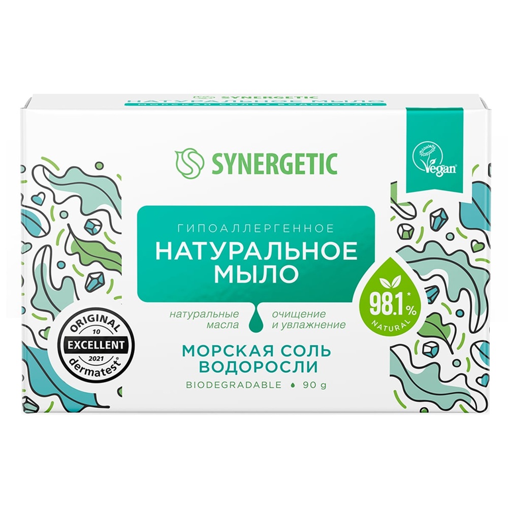 Мыло туалетное Synergetic Морская соль и водоросли 90 г