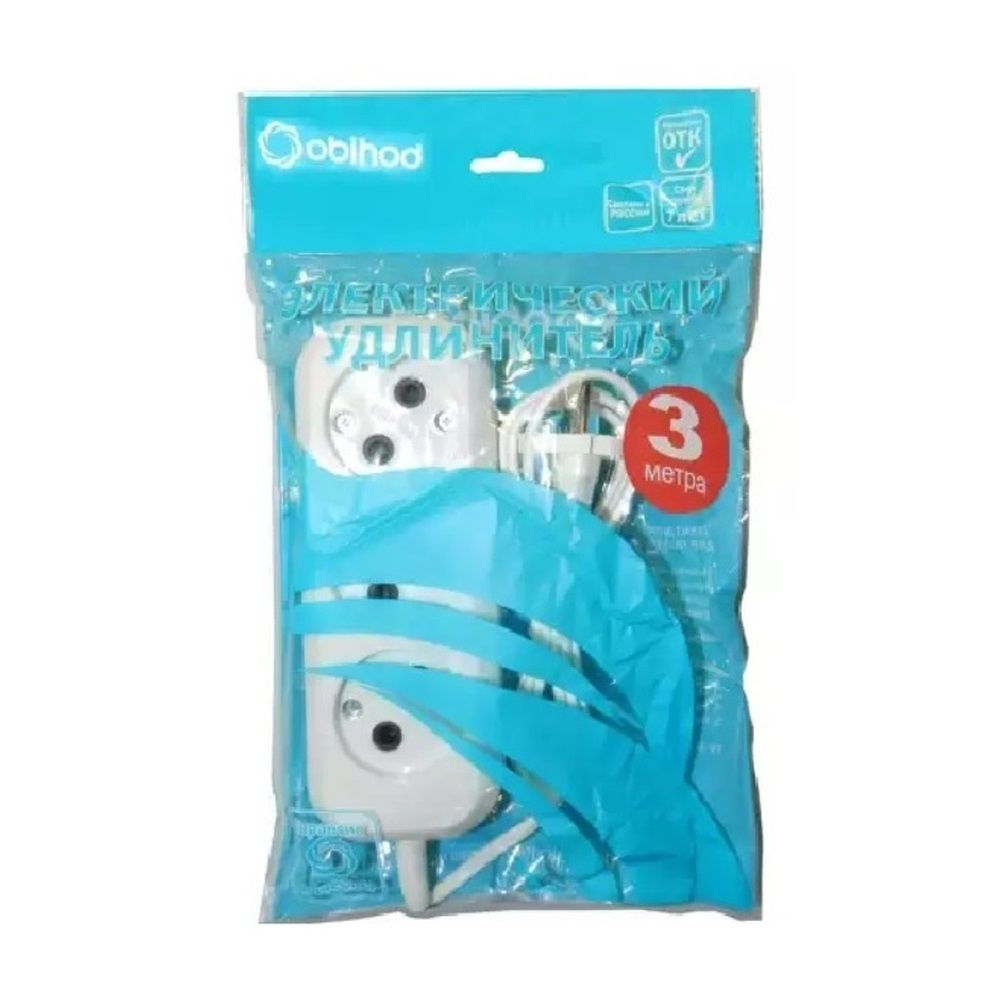 Удлинитель  ШВВП 3 роз. 3 м 6А белый РС-3 150-503