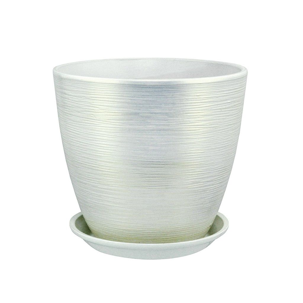 Горшок цветочный Бутон Перламутр белый 12 см 1 л