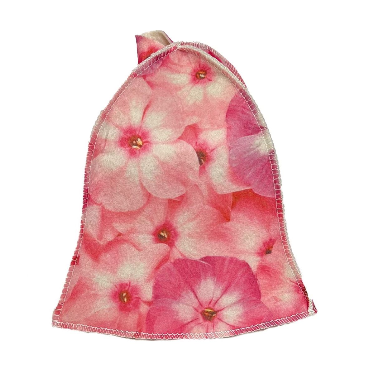 Набор для бани 3 предмета Розовые фиалки Бацькина баня (женская шапка, коврик, рукавичка)