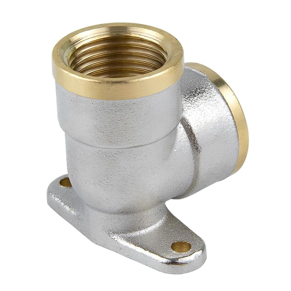 Угольник установочный латунь никель 1/2" ВР