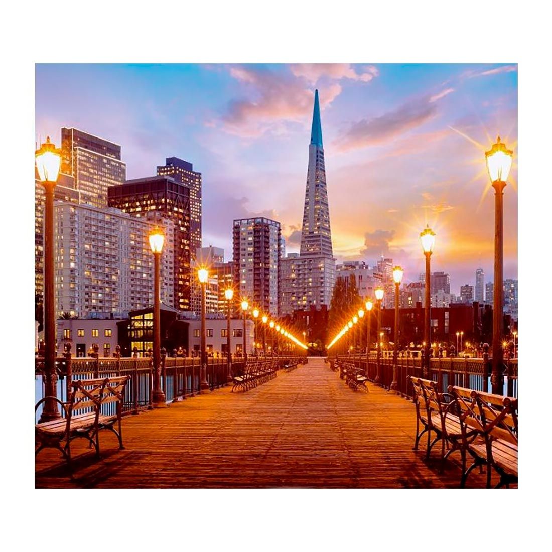 Фотообои бумажные Вечерний город 352 294х260 см (12л)