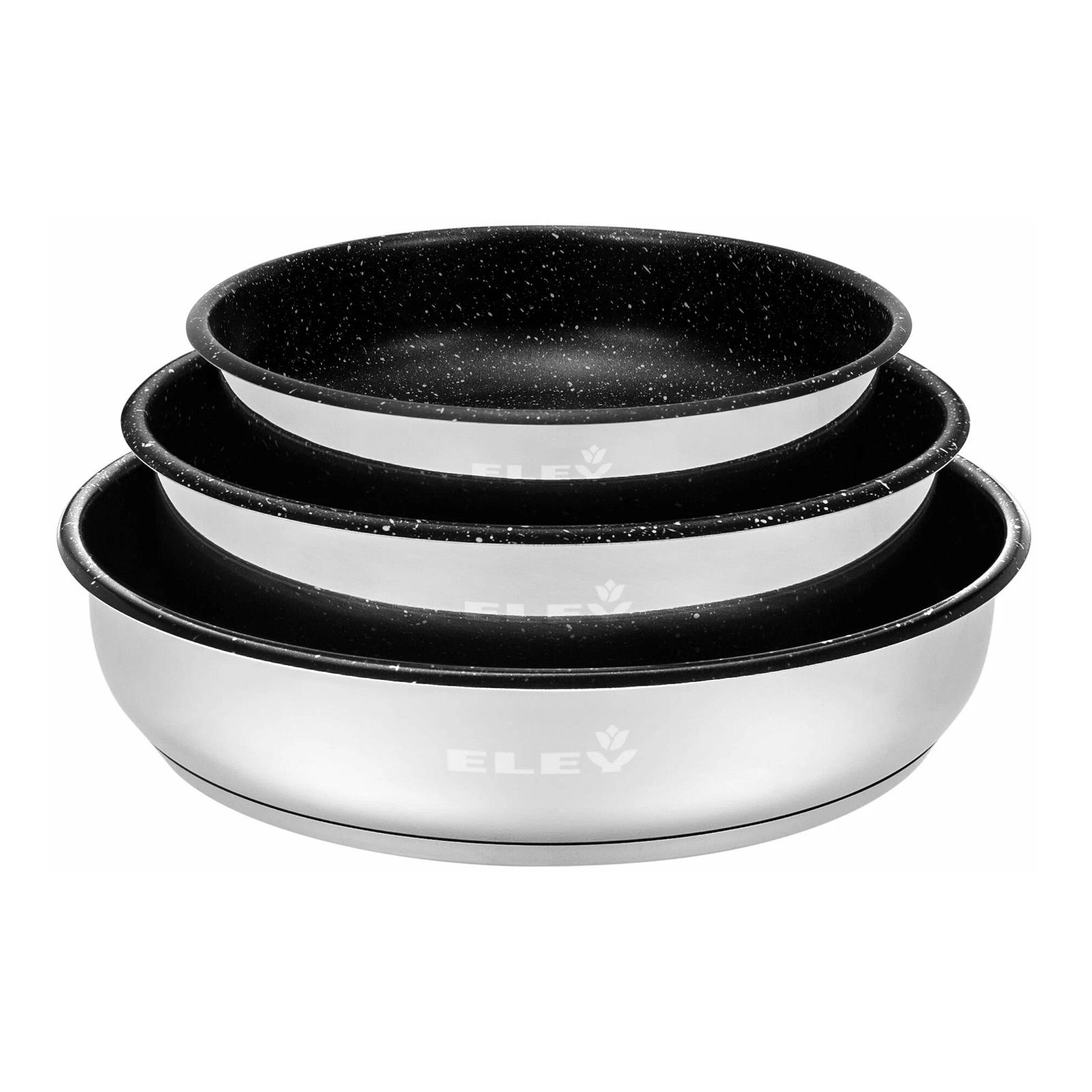 Набор сковородок RW12241-3F 20 см, 24 см, 28 см съемная ручка