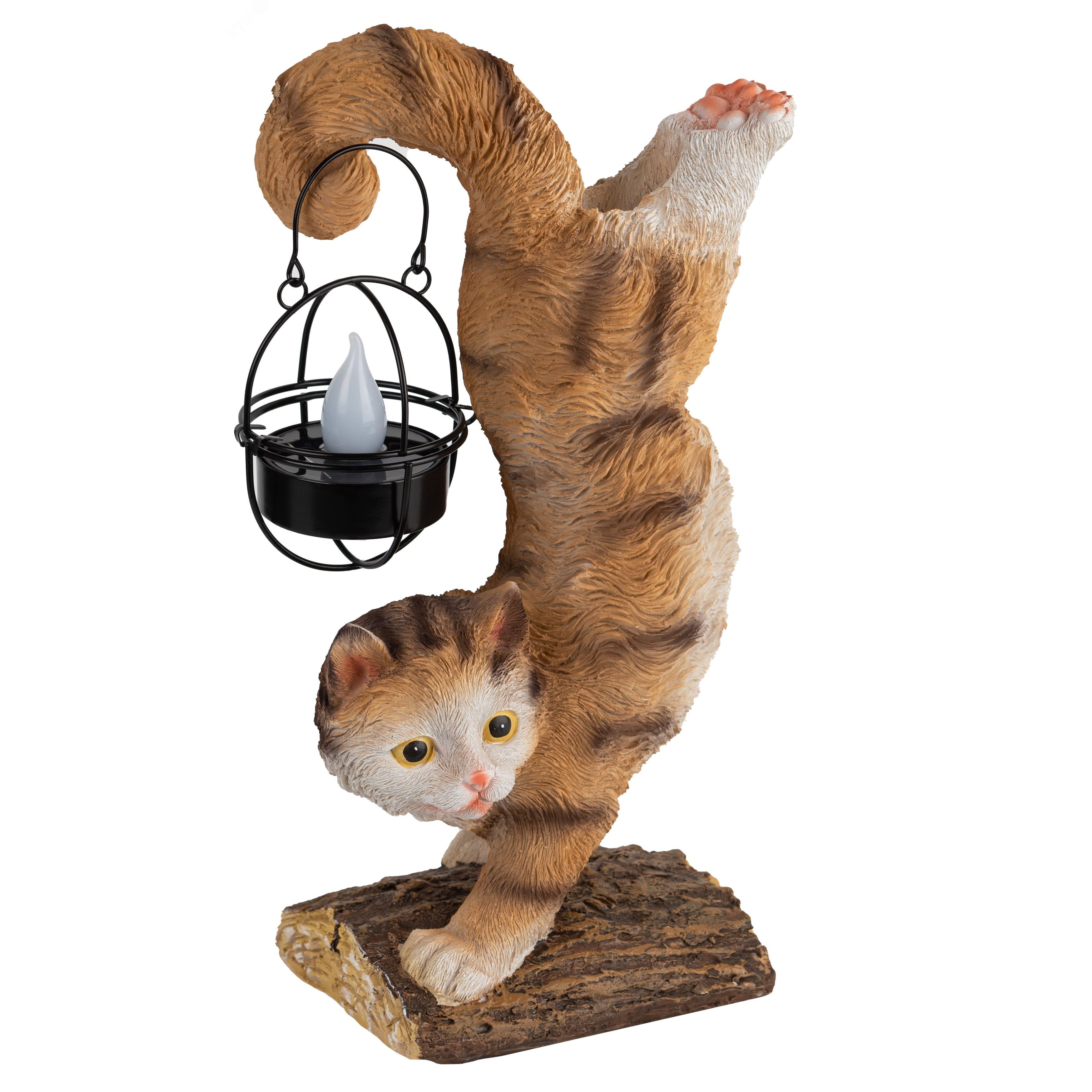 Фигура садовая Кот Акробат 37 см ЭРА ERASF22-01 светильник на солнечных батареях