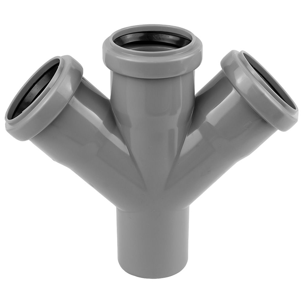 Крестовина одноплоскостная канализационная 50х50х50 мм 45°