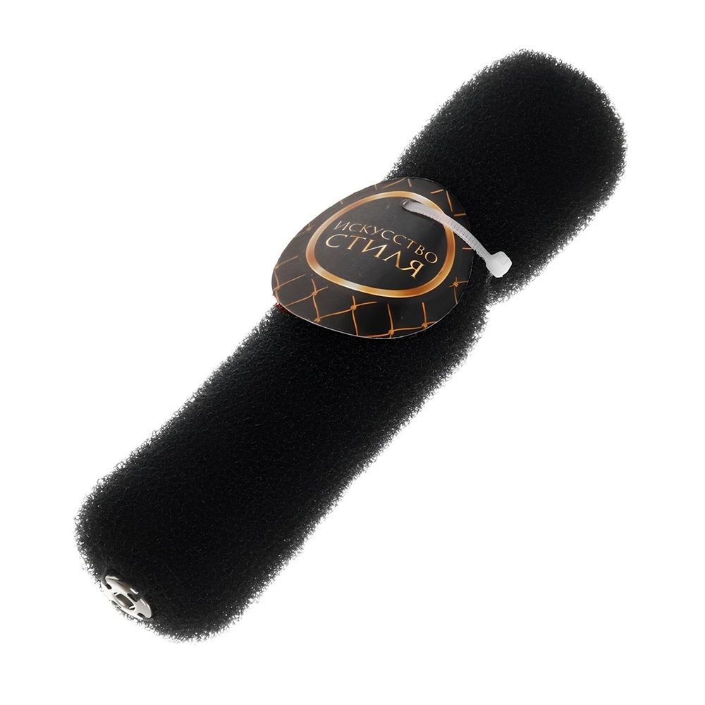 Заколка-валик для создания пучка на кнопке Стиль в деталях черная