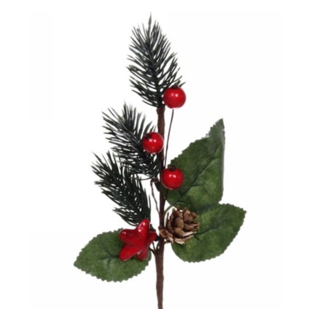 Ветка хвойная Алая звезда 20 см