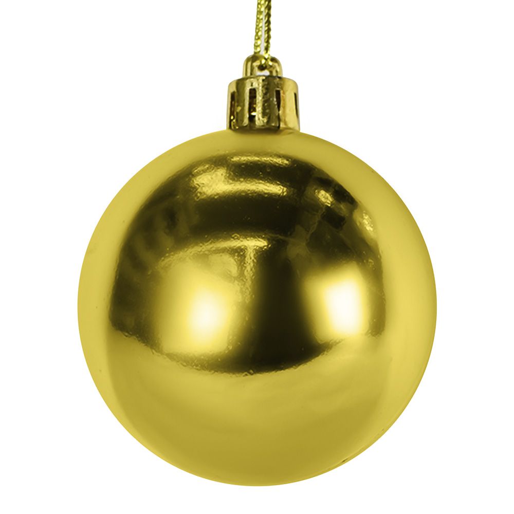 Шары новогодние Глянец 6 см золотые 24 шт