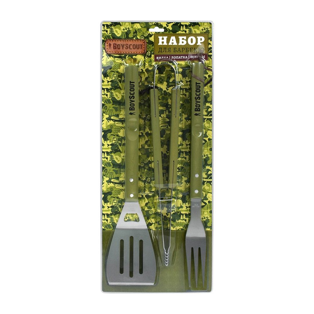 Набор для барбекю (вилка, лопатка, щипцы) Boyscout