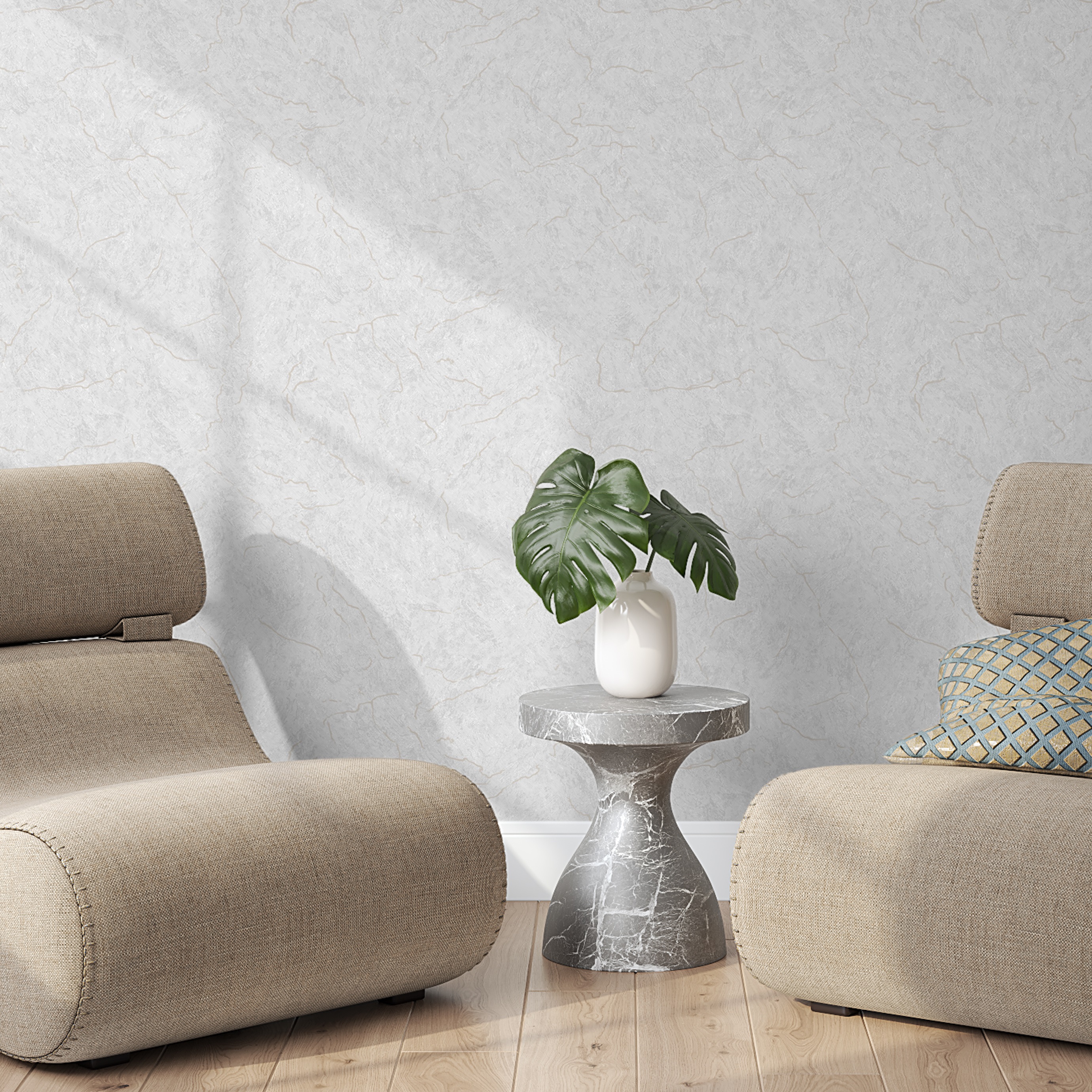 Обои Aurora Агидель С50А 5049 06 серые штукатурка 1,06х10,05 м