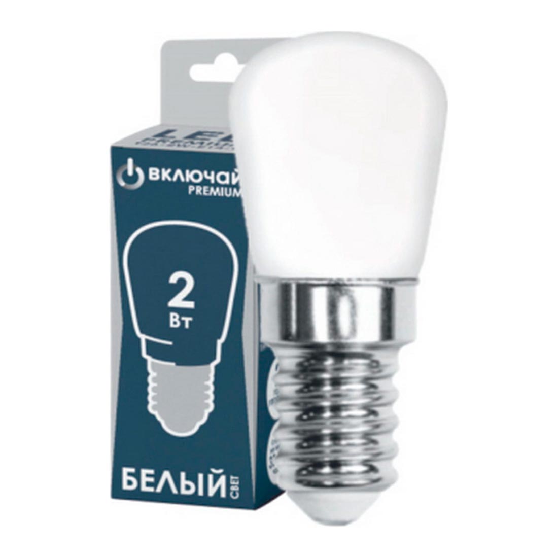 Лампа LED OPTI T-26-2w E14 FR W 4000K (LED OPTI T26-2w-E14-W) (для холод.и швейн.машин) Включай (2г)