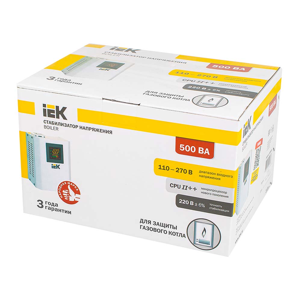 СТАБИЛИЗАТОР напряжения Boiler 0.5кВА ИЭК IVS24-1-00500