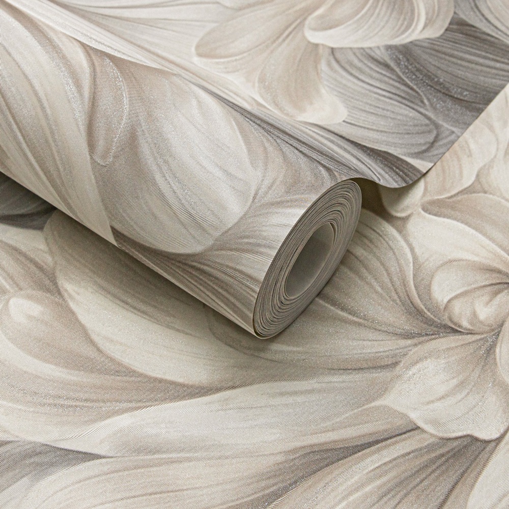 Обои AnturAGe Aurora AN9145-25 бежевые цветы крупные 1,06х10,05 м