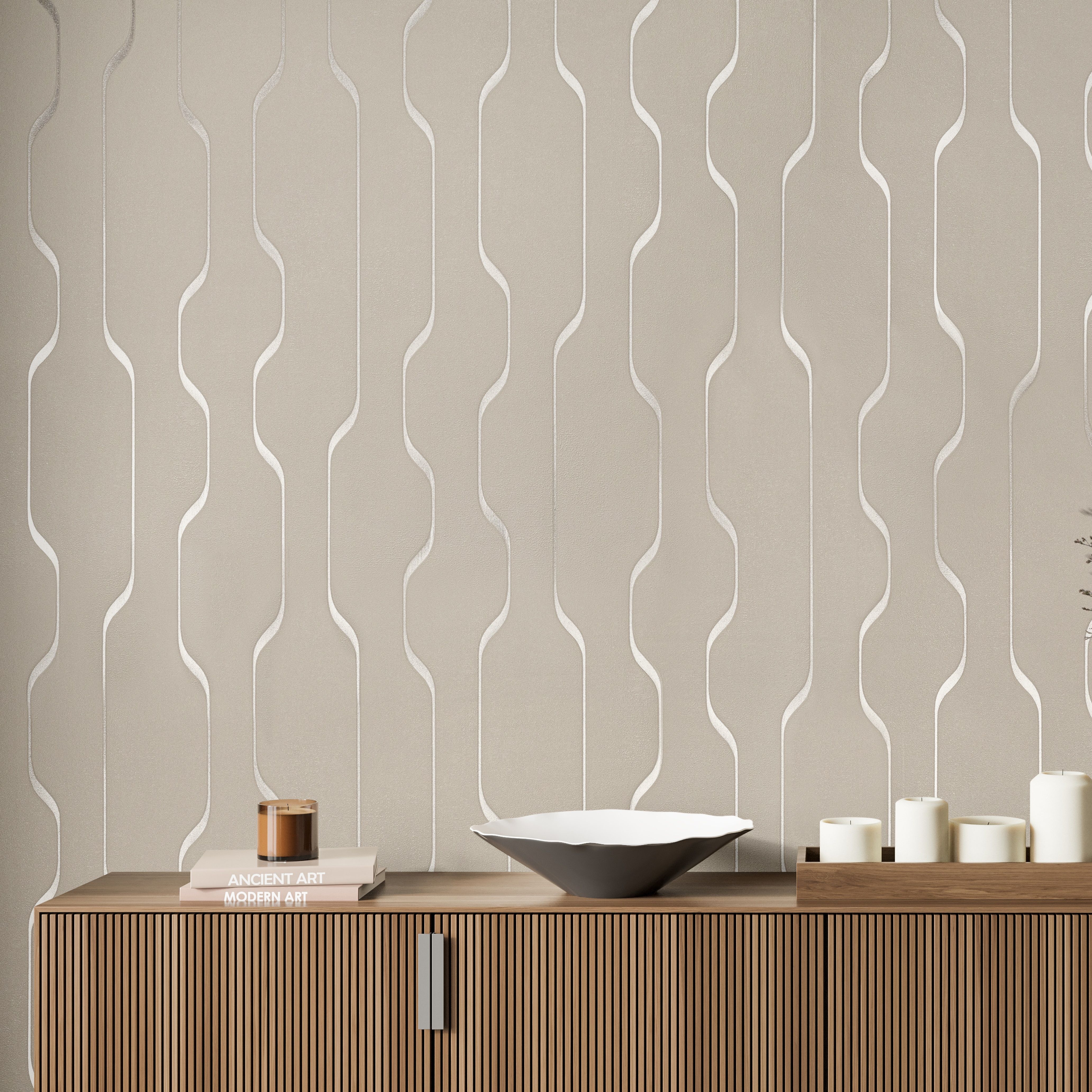 Обои Ateliero Director 588981 бежевые геометрия 1,06х10,05 м