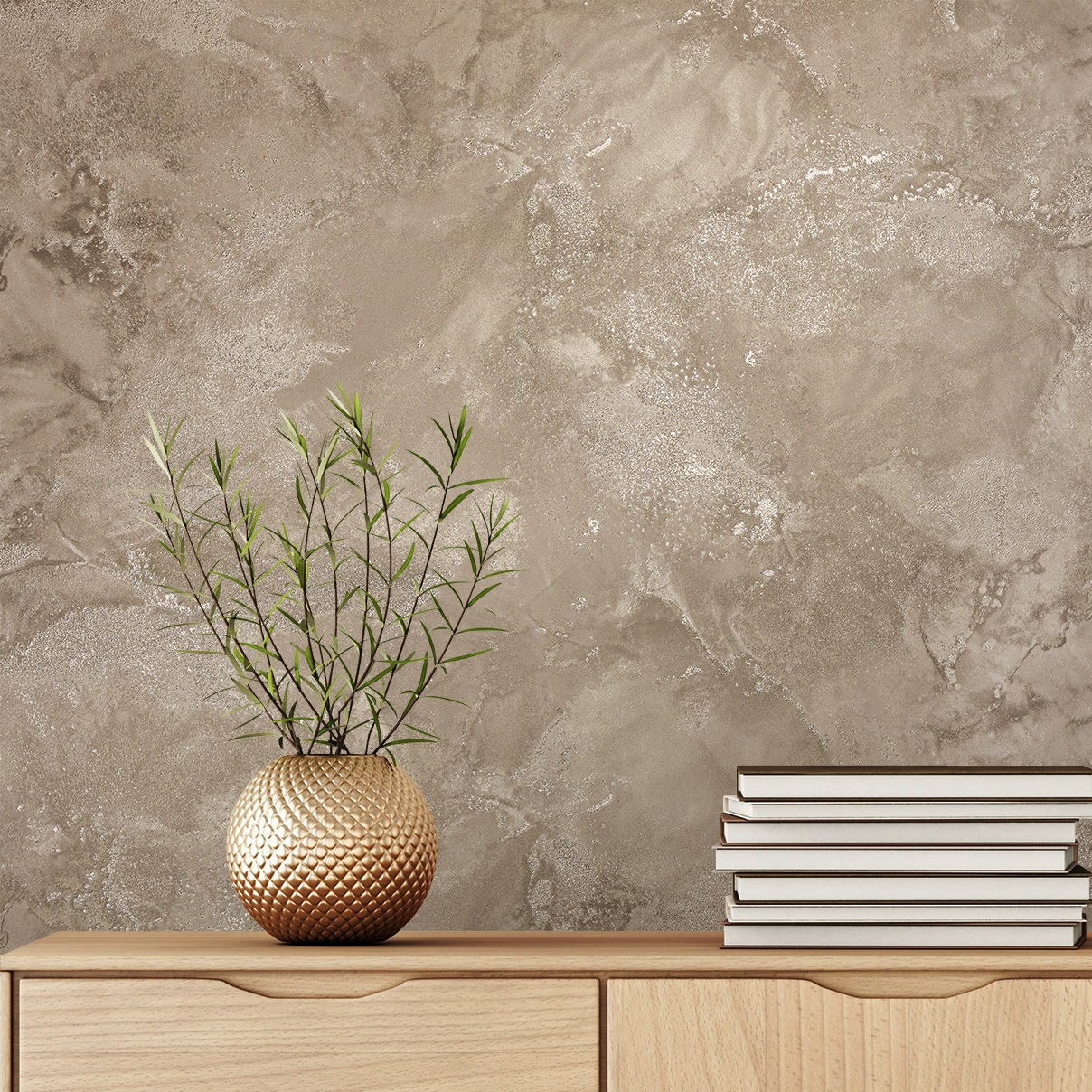 Обои Ateliero Capri 585628 бежевые мрамор 1,06х10 м