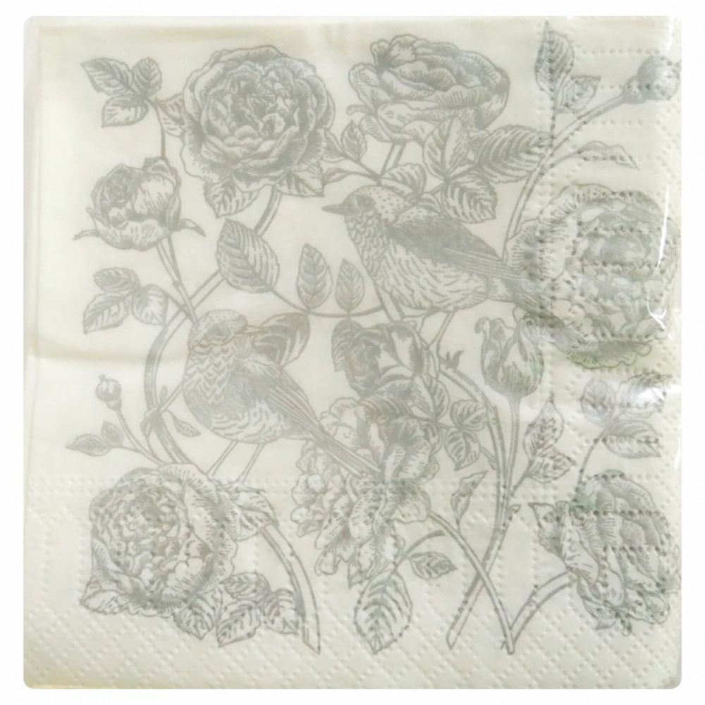 Салфетки бумажные 24х24 см 1 слойные 50 шт с рисунком