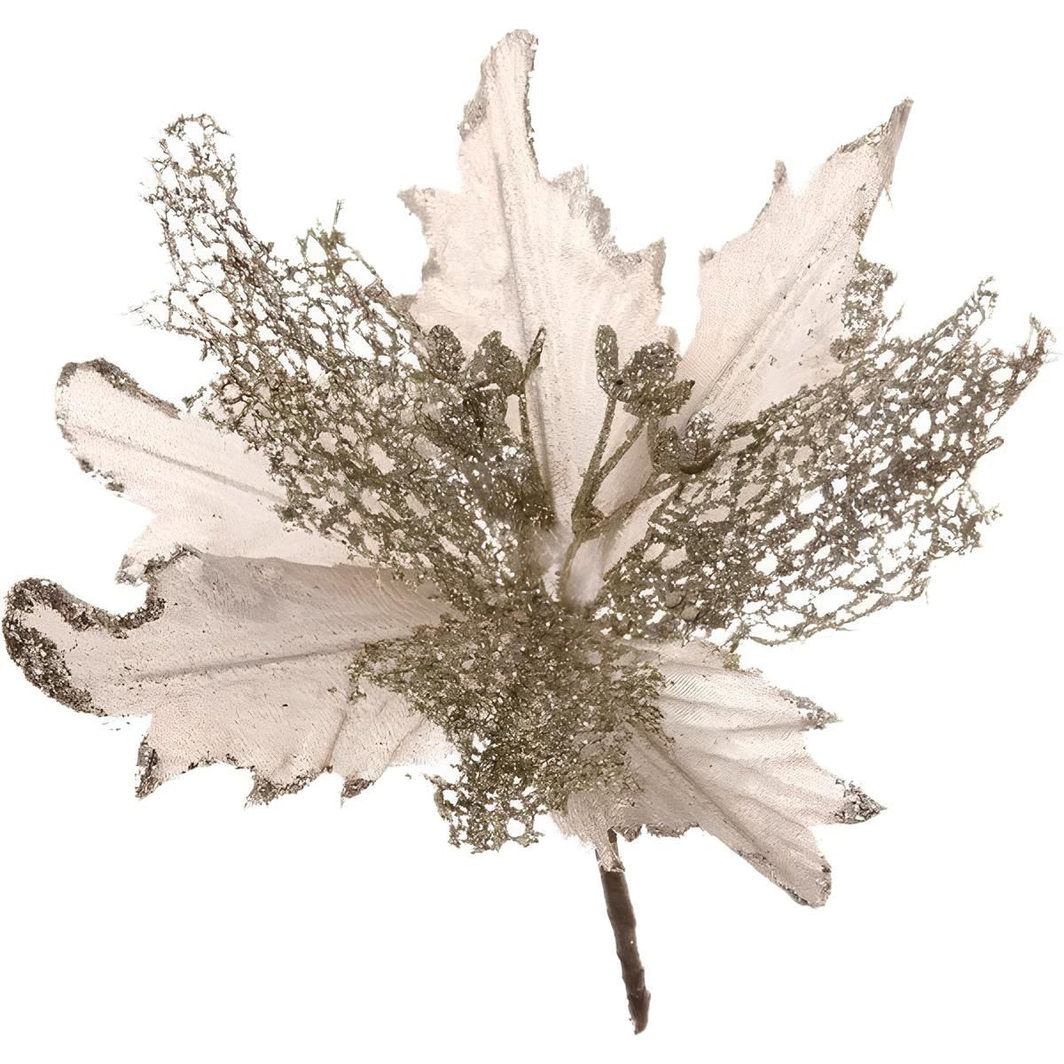 Украшение новогоднее Пуансеттия-Нежность 23 см шампань