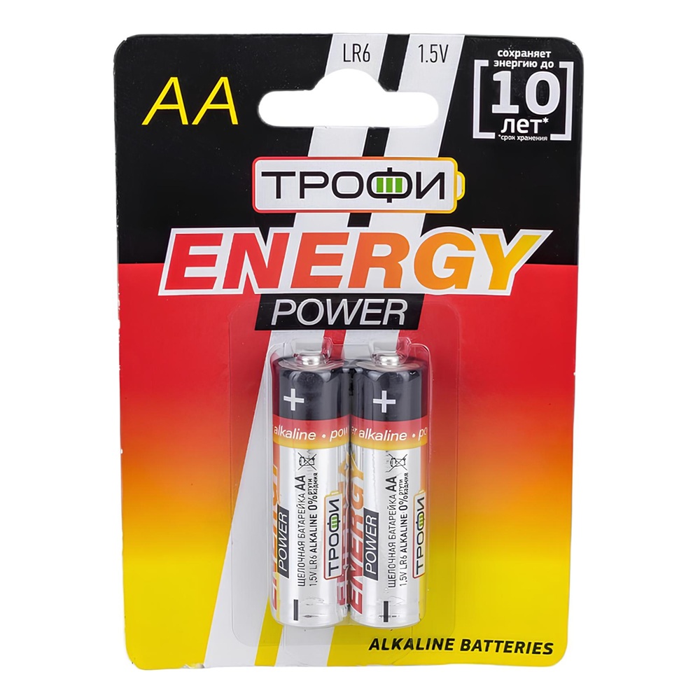 Батарейка щелочная Трофи Energy Power АА/LR6 BL-2 2 шт