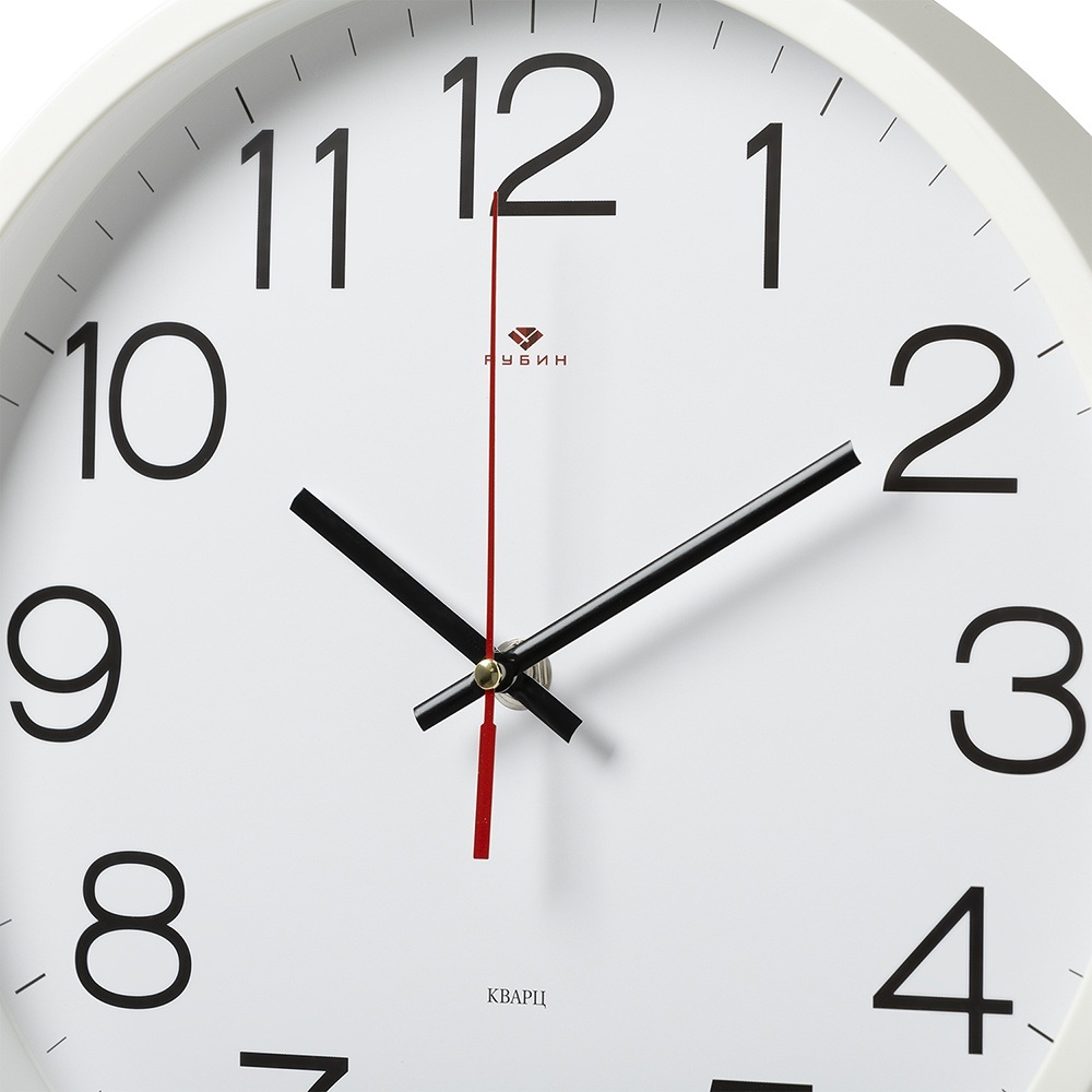 Часы настенные Рубин Классика 3027-121W белые круглые d30 см