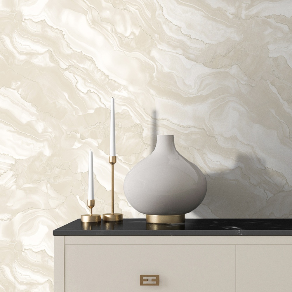 Обои NewAGe Era NA9149-22 бежевые мрамор 1,06х10,05 м