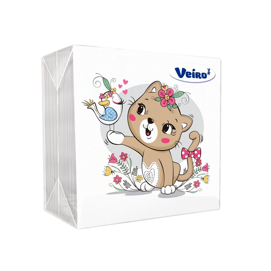 Салфетки бумажные Veiro 1 слойные 24 см 50 шт в ассортименте