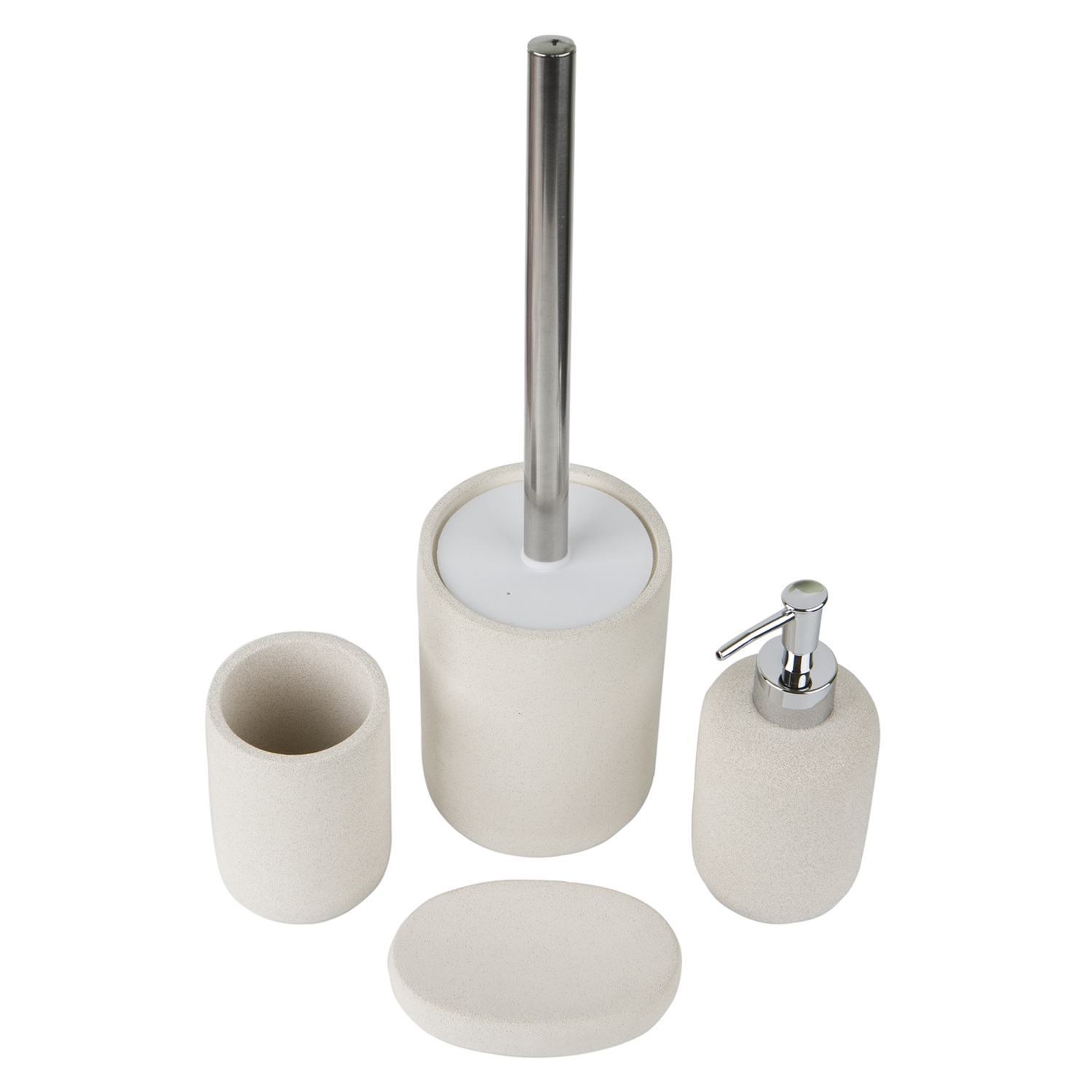 Ершик для унитаза напольный Stone белый цемент