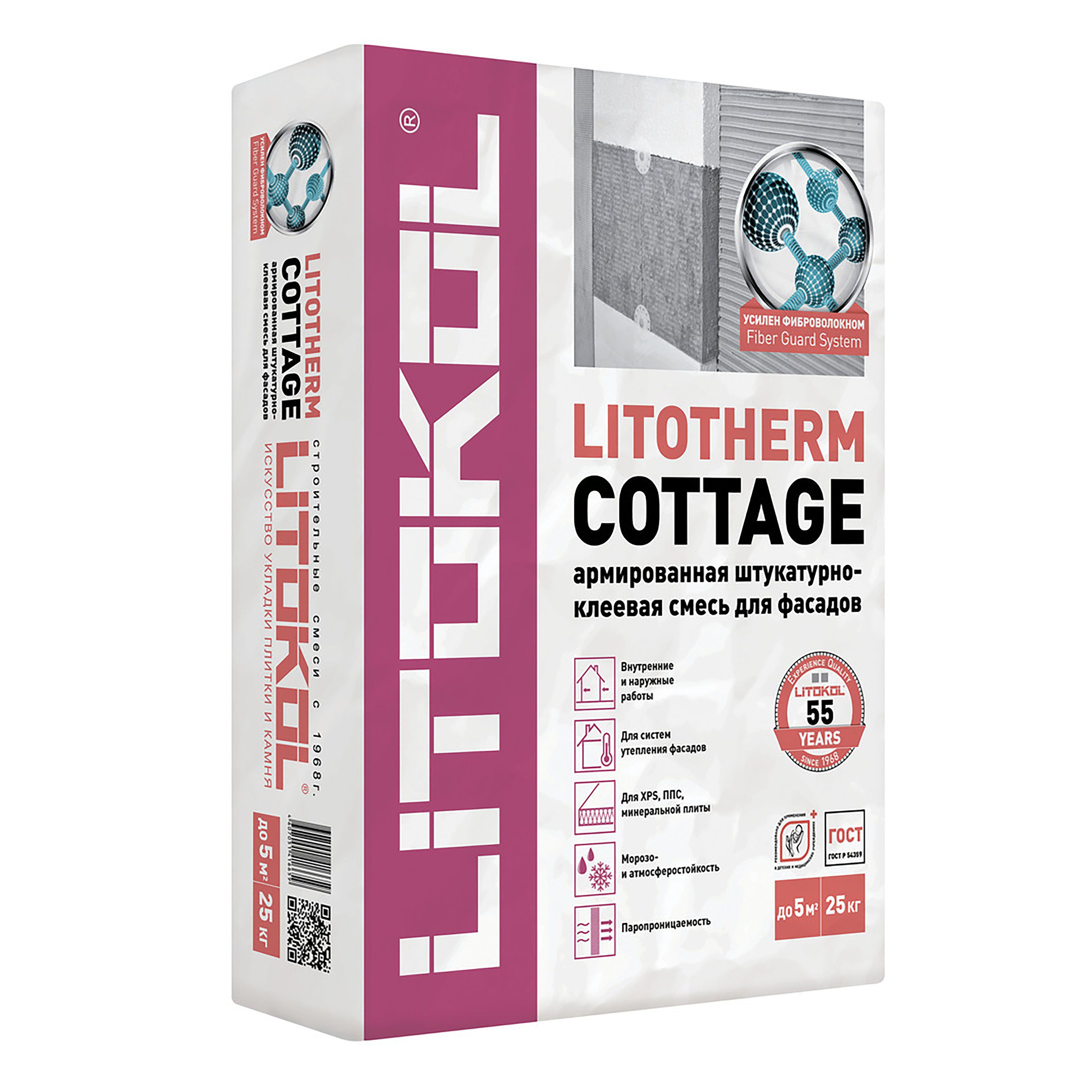 Смесь штукатурно-клеевая для теплоизоляции Litoterm Cottage 25 кг