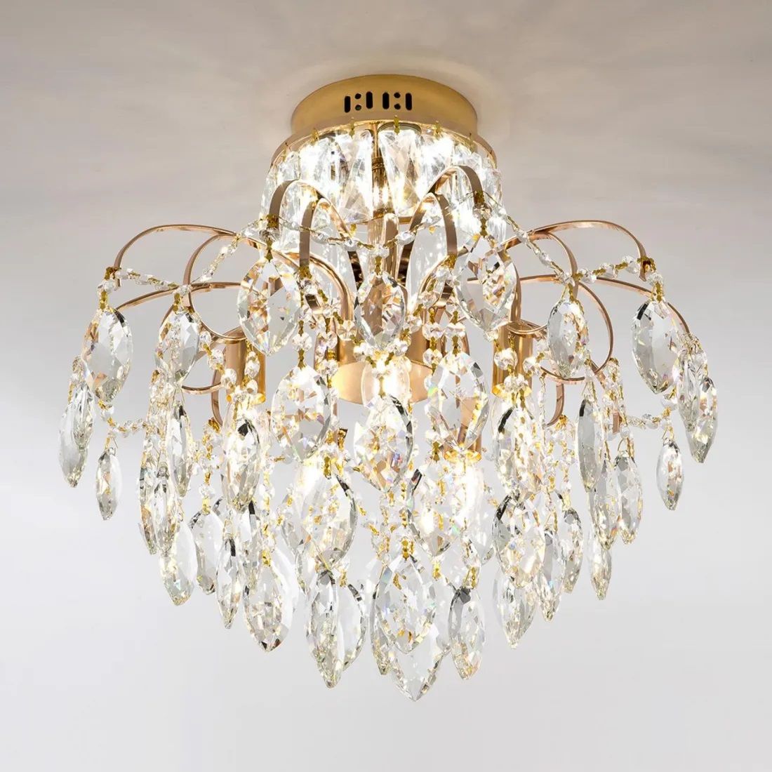 Люстра потолочная Modelux ML.1703.5 GD 5х40Вт E14 d50 см h46 см золото/хрусталь