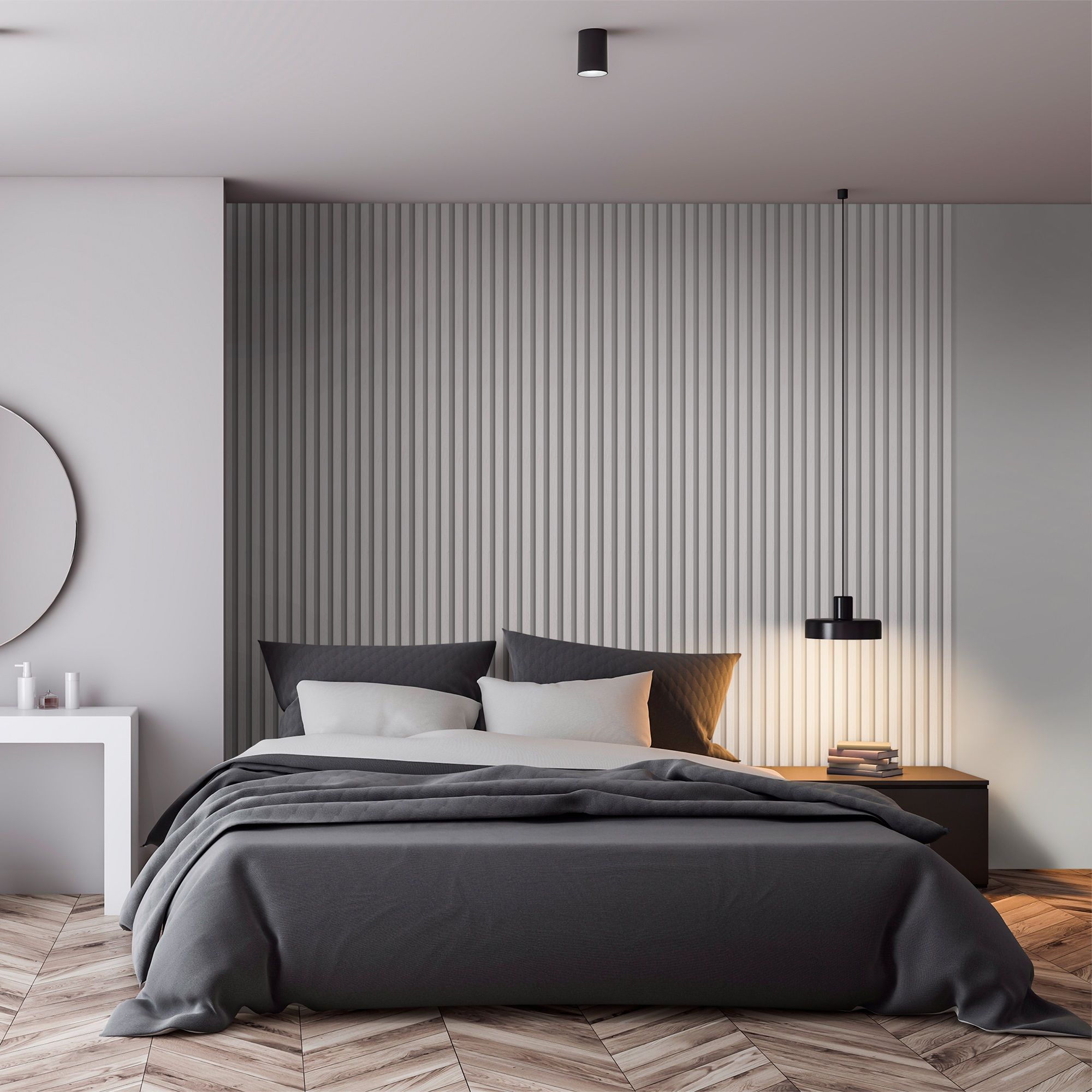 Рейка МДФ интерьерная 2700х35х22 мм Ясень белый