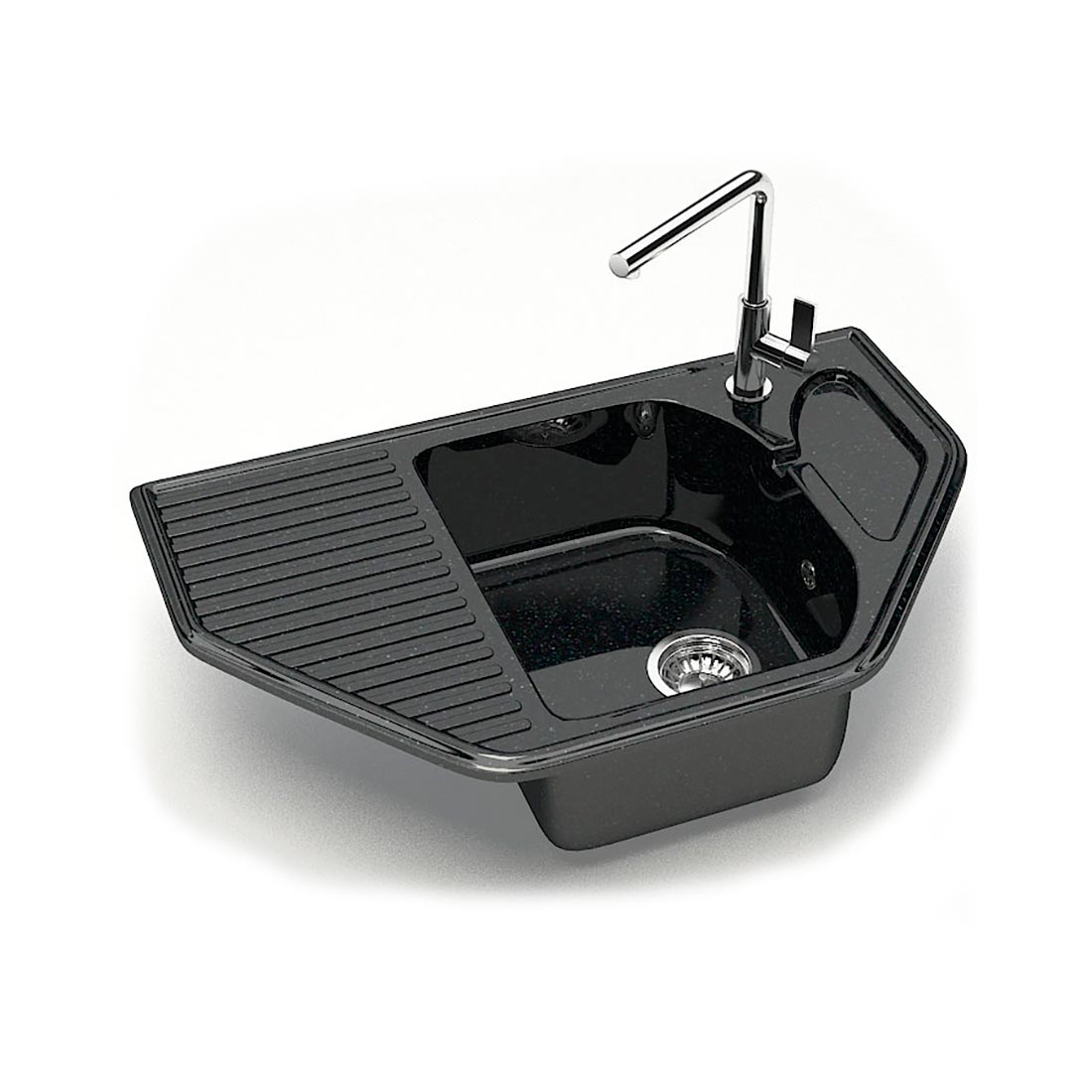 Мойка Granit MARR Рики Z22 Q4 мрамор черная матовая 800х500х175мм