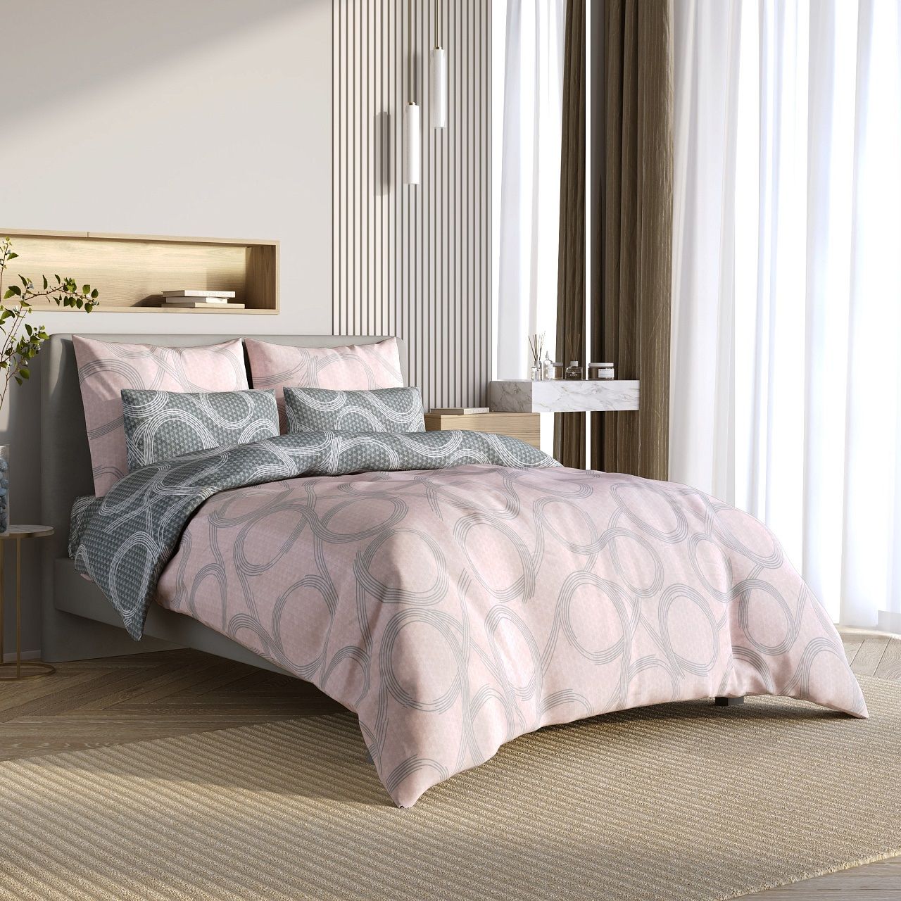 Белье постельное 2 сп сатин Солярис Ливерпуль 70х70 см-2 50х70 см-2