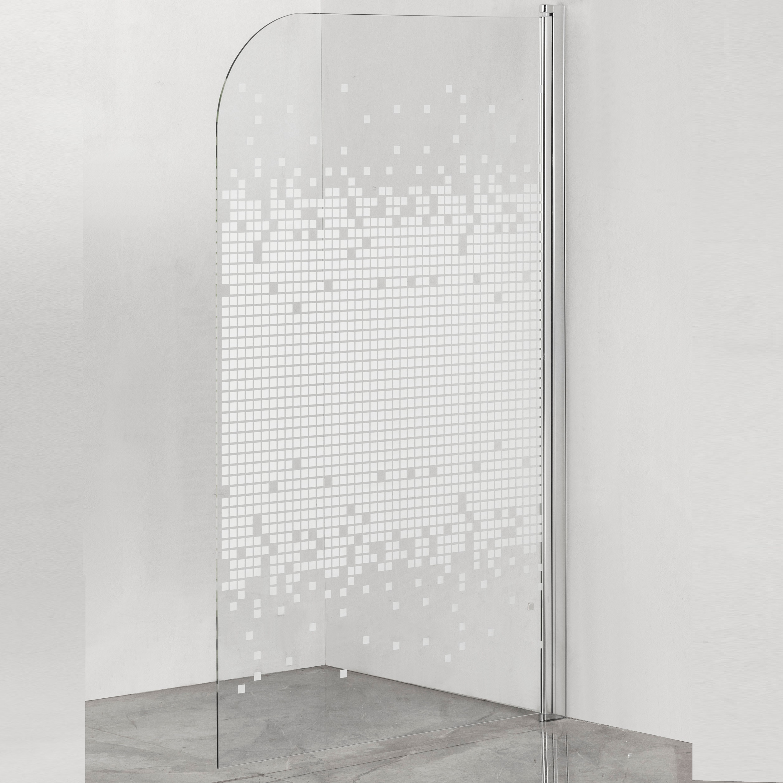 Штора на ванну Loranto CS-L1485 850х1400 мм стекло прозрачное 6 мм, профиль хром