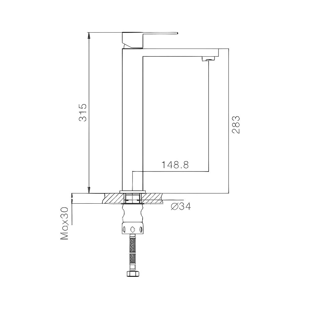 Смеситель для раковины Haiba HB11803-7 с гайкой черный