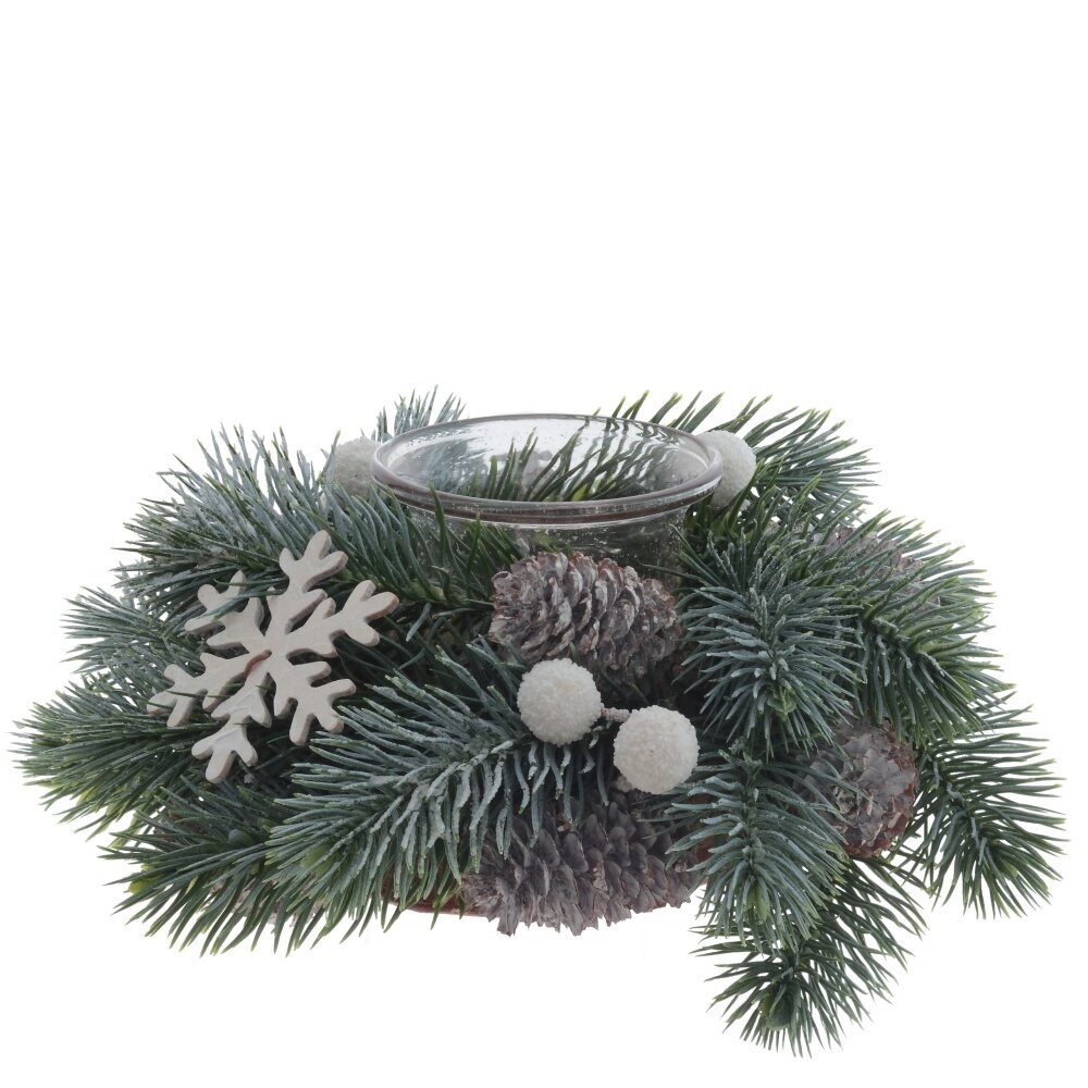 Подсвечник Новогодняя композиция L18 W18 H7 см 808826