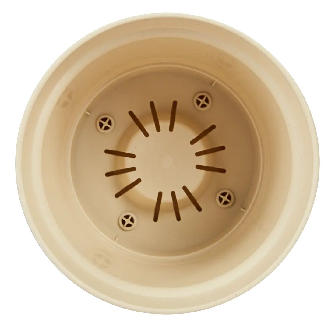 Горшок цветочный Mint светло-бежевый 12 см 0,7 л с поддоном