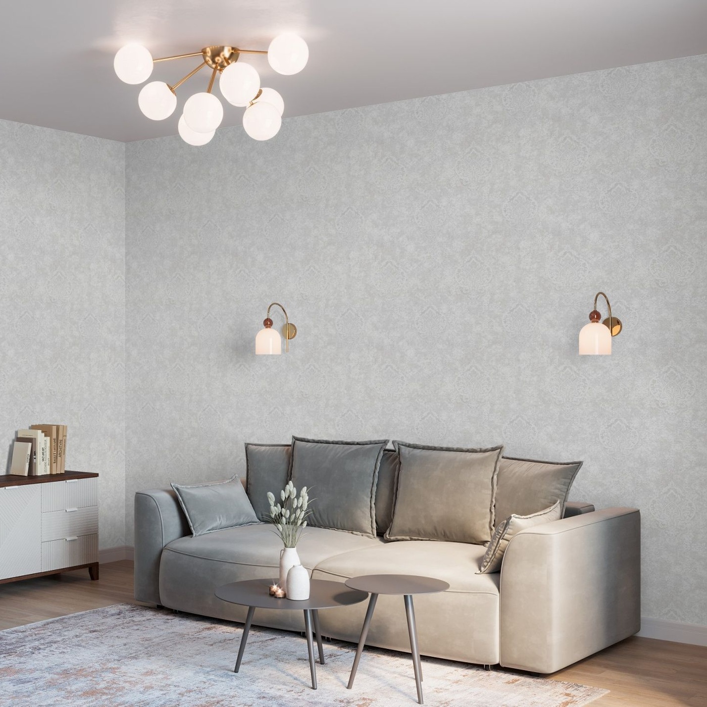 Обои Palitra Life 1001 ночь PL72858-24 серые вензеля 1,06х10,05 м