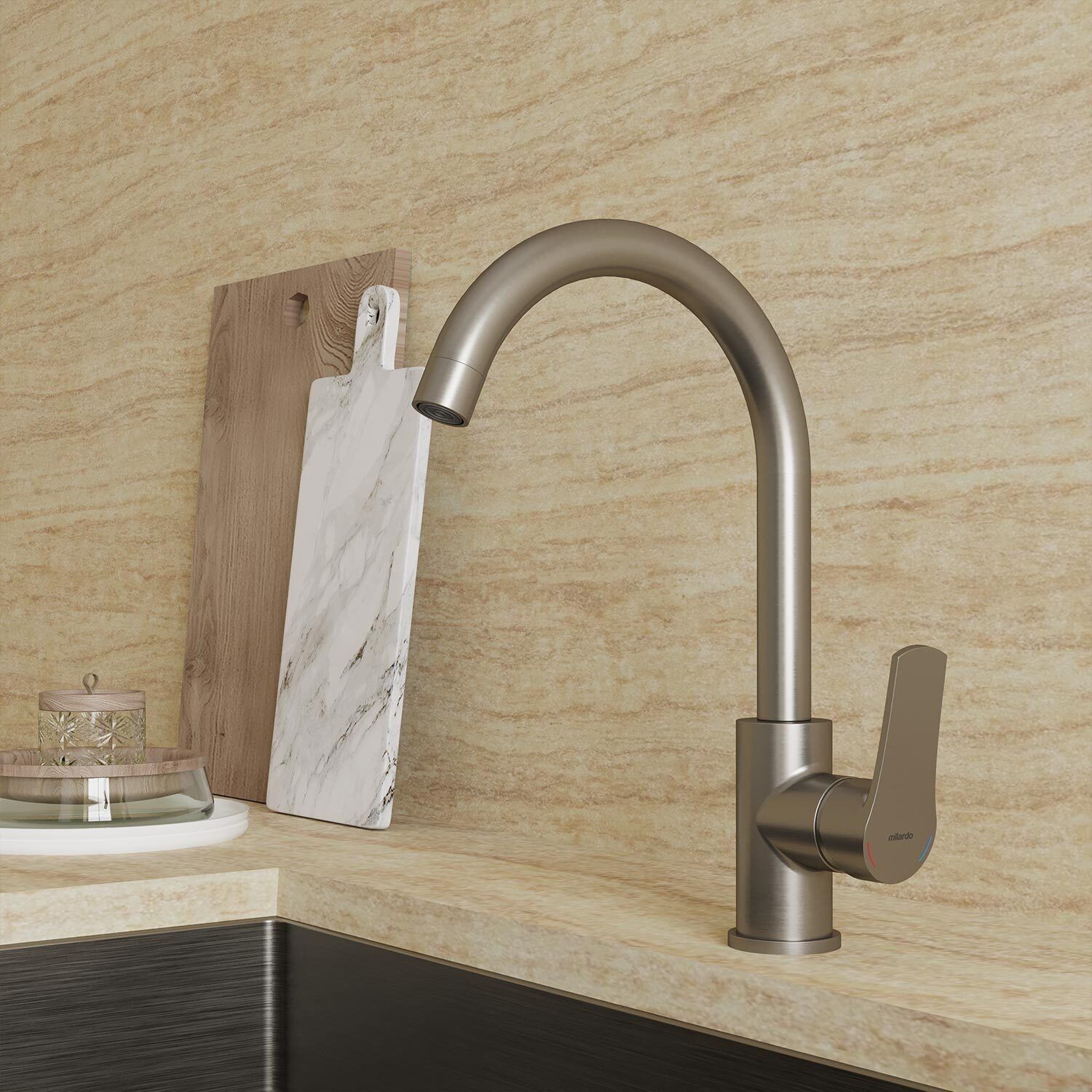 Смеситель для кухни Milardo Meal M01BNJ0M05 однорычажный сатин