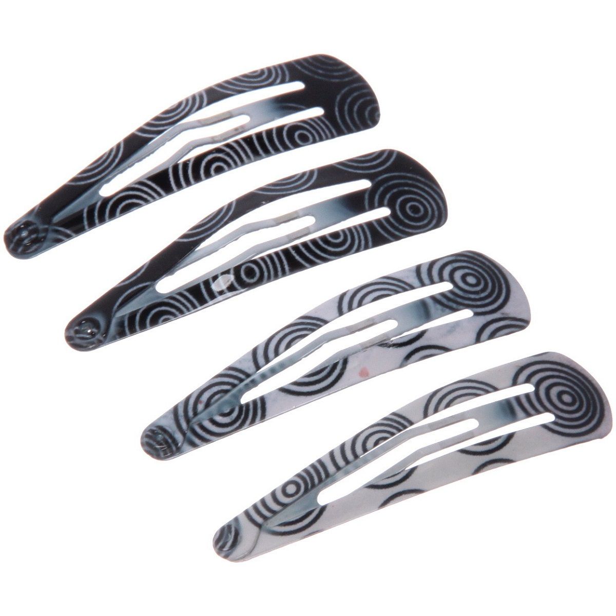 Зажимы для волос детские Эльса черный/белый 4,5 см 10 шт